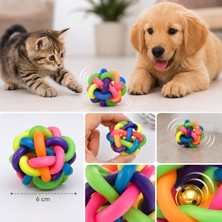 Bak Gel Al BakGelAl İnteraktif Zilli Kauçuk Kedi ve Köpek Oyun Topu 6 cm – Dayanıklı Çiğneme ve Diş Bakım Oyunc