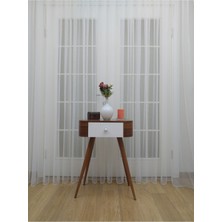 Perhal Grek Zemin 1-3 Sık Pileli Kırık Beyaz Tül Perde 100 x 200 cm Modern Tasarım