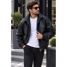 Suit Aydın Erkek Siyah Spor Deri Mont