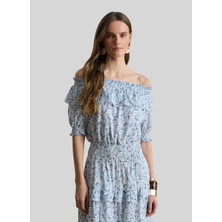 Lauren Ralph Lauren Beyaz Kadın Kayık Yaka Elbise 200P08959