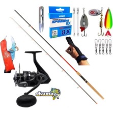 Okuma Wave Power 4000 270CM 10-35GR Red Zoom Turna Spin Olta Takımı Seti