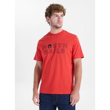 North Sails Kırmızı Erkek Regular Fit Baskılı T-Shirt NS0000693144