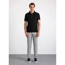 Süvari Siyah Erkek Slim Fit Çizgili T-Shirt STS1014000023