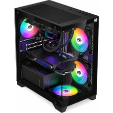 Next Gaming Orion Elite 4x RGB Fanlı M-Atx Boş Bilgisayar Kasası Siyah Toz Filtresi ile Gelişmiş Özellikler