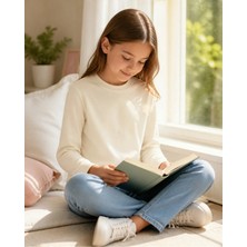 Fasıla Giyim Krem Unisex Çocuk Basic Uzun Kollu Tişört - Yeni Dönem Stili