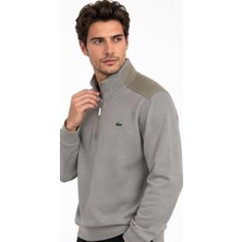 Lacoste  Fermuar Yaka Bej Regular Fit  Uzun  Kol