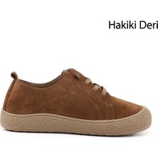 Gönderi(r) Kadın Taba Süet  Bağcıklı Hakiki Deri Sneaker