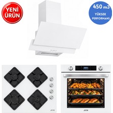Alveus Afm Serisi Ug-21 Beyaz Cam Turbo+Soğutma Dijital Dokunmatik 3'lü Ankastre Set (Fırın + Ocak + Davlumbaz)