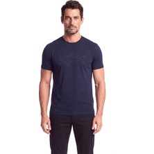 Paul & Shark Erkek Regular Fit Yuvarlak Yakalı Logo Kabartmalı Pamuklu Kısa Kollu Lacivert T-Shirt 16311618-050