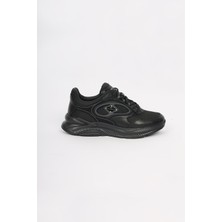 Paul & Shark Erkek Deri ve File Detaylı Nefes Alabilen Düşük Bilekli Siyah Sneaker 16318020-011