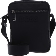 Boss Erkek Kabartma Logolu Fermuar Kapamalı Uzun Askılı Siyah Omuz Çantası 50567814-001