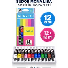Südor Mona Lisa SD125 Akrilik Boya Seti 12 Renk 12 × 12 ml Tüp