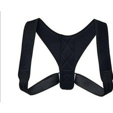 Multiflexpro Dik Duruş Korsesi Kamburluk Önleyici Omuz Destekli Unisex Siyah Deri Desenli Kemerli Ayarlanabilir