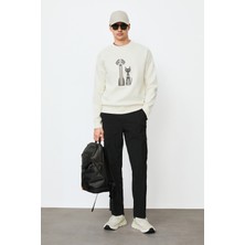 Lufian Alfred Erkek Sweatshirt Kırık Beyaz
