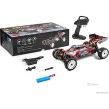Wltoys 104001 Rc Araba 1/10 Ölçekli 4WD 45 Km/s Yüksek Hızlı Off-Road Yarış Buggy'si; Alaşım Şasi, 550 Fırçalı Motor, 7.4V 2200MAH Batarya, Rtr