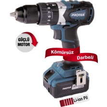 Proter Pst 740 Bl Çift Akülü 20V/4AH Darbeli Şarjlı Matkap