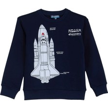 Discovery Expedition Lacivert Erkek Çocuk Baskılı Sweatshirt D6WB-SWT3027