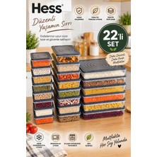 Hess Mikrodalga ve Difriz Uyumlu 22 Adet Saklama Kabı Seti 2400MLX6+1200X8+600X8
