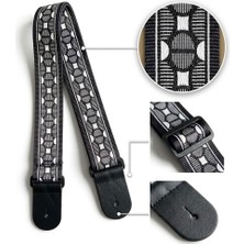 Capella CP123 Gitar Askısı Motif Desen Deri Başlıklı