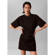 Calvin Klein Jeans Siyah Kadın Yuvarlak Yaka Elbise LV047G251GUB1