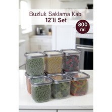 Ironika 12'li 800 ml Buzluk Kabı Derin Dondurucu Difriz Saklama Kabı Seti Antrasit