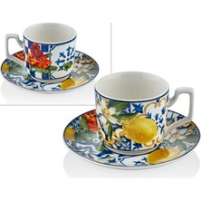 Lamedore 1BSF-1901IG Italy Garden 6'lı Kahve Fincan Seti 13,5x5,5 cm
