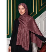 LuvenSara Luven Sara Pamuk Jakar Şal C Desen Gül Kurusu