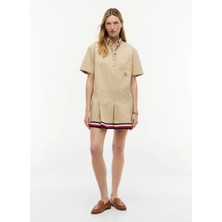 Tommy Jeans Bej Kadın Polo Yaka Elbise DW0DW22848AB9