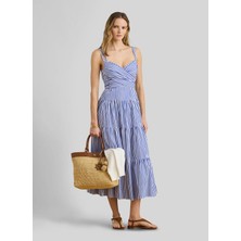 Lauren Ralph Lauren Mavi Kadın Çizgili Elbise 200P13459