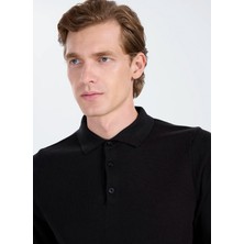 Altınyıldız Classics Siyah Polo Standart Erkek Kazak ACE043271002