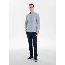 Altınyıldız Classics Lacivert Erkek Slim Fit Armürlü Pantolon ACE001271456