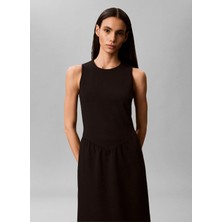 Calvin Klein Siyah Kadın Yuvarlak Yaka Elbise LV044G207GUB1
