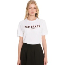 Ted Baker Ekru Kadın Leopar T-Shirt TBWRTS1029-7