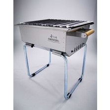 Mizan Marina Grill Kömürlü Mangal S 35 cm x 40 cm Dayanıklı Krom Gövde ile Hafif ve Kolay Taşınabilir