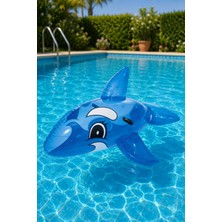 Bestway Tutmalı Mavi Balina Binici - Çocuk Şişme Balina Bot - Deniz Binici Balina - Havuz Binici Balina - Whale 157X94 Cm.
