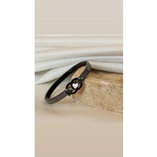 Dore Collection Siyah Kelepçe Kalp