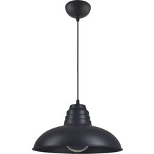 Fer Avize  Sidney Büyük (32 cm Çap) Retro Rustik Model Modern Metal Tekli Sarkıt Avize Cafe