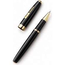 Gümrük Bey Hero 5020A Lüks Imza Kalemi 13.8 cm Gold Detaylı Siyah Roller Kalem Kutulu