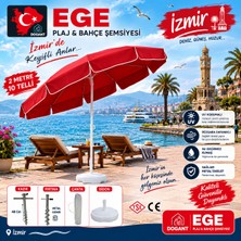 Dogant 35 Kırmızı Plaj Havuz Bahçe Şemsiyesi Bidon Çantalı Kazıklı