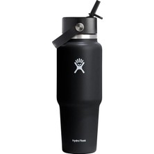 Hydro Flask Geniş Kapak Pipetli Seyahat Tipi Termos - 946 ml (32 Oz) - Siyah