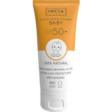 Uravas Store INCIA%100 Doğal Bebek Güneş Kremi Leke Karşıtı Mineral Filtreli Yüksek Koruma SPF50 Uva Uvb 50 ml