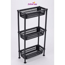 Follow Me Slim Organizer 3'lü Raf Siyah -FM515701-S