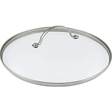 Uravas Store Greenpan 20 cm Sertleştirilmiş Cam Paslanmaz Çelik Kenarlı Genel Cam, Kapak Metal Saplı, Clear, 28 cm