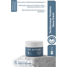 Iva Natura  Organik Gece Kremi  Ölmez Çiçek & Limon Otu Özlü – Onarıcı Bakım – 50 ml
