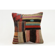 Kilim Wholesale El Yapımı Kilimden Yapılmış Vintage Kırlent Kılıfı, Yün, 40X40 cm