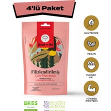 The Good Wild Filizlendirilmiş Çıtır Mercimek | Glutensiz Vegan Atıştırmalık | Yüksek Lif, Protein | 4X150 gr