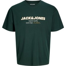 Jack & Jones Erkek Gögüs Baskili Relaxed Fit Bisiklet Yaka Tisört - Abbo
