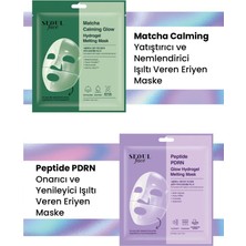 Dermal Seoul Face Matcha Yatıştırıcı Işıltı Veren Eriyen Glow Hidrojel Maske ve Peptid Eriyen Maske