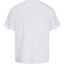 Jack & Jones Erkek Gögüs Baskili Relaxed Fit Bisiklet Yaka Tisört - Abbo