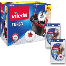 Vileda Turbo Pedallı Temizlik Seti Plastik Malzemeden Hızlı Kuruma ve Makinede Yıkanabilir 2 Yedek Paspas ile